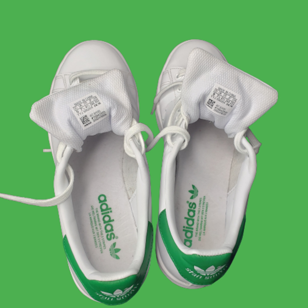 SOLD Woman's Adidas Endorsed by Stan Smith Cloud White & Green Shoes Sz 9 - Picture 3 of 12